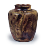 Iga Tea caddy of katatsuki shape, known as "Samidare"