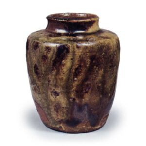 Iga Tea caddy of katatsuki shape, known as "Samidare"