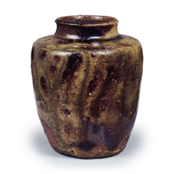 Iga Tea caddy of katatsuki shape, known as "Samidare"