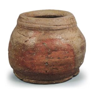 Shigaraki Water jar of susobari (pear-shaped body) shape