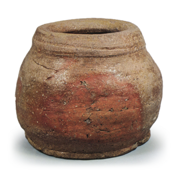 Shigaraki Water jar of susobari (pear-shaped body) shape