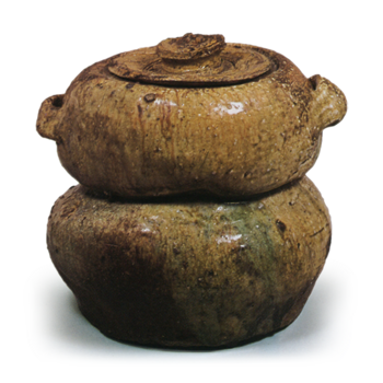 Shigaraki Water jar kasane-mochi shpae