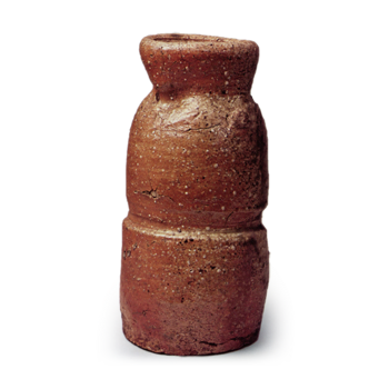 Shigaraki Flower vase of dōjime (constricted body) shape