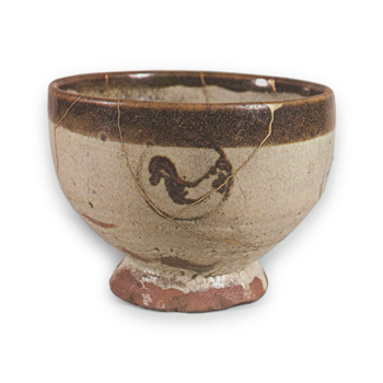 Tea bowl with crane roundel design, E-garatsu type