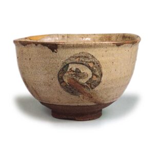 Tea bowl with design of cross within circle, E-garatsu type