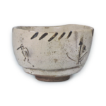 Tea bowl with reed and heron design, E-garatsu type