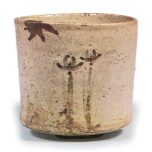 Tea bowl with flowering grass design, E-garatsu type