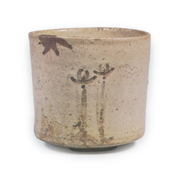 Tea bowl with flowering grass design, E-garatsu type