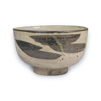 Tea bowl, E-garatsu type, underglaze red