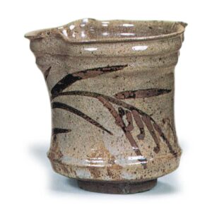 Cylindrical mukōzuke bowl with miscanthus design, E-garatsu type