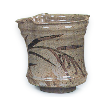 Cylindrical mukōzuke bowl with miscanthus design, E-garatsu type