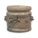 Water jar in the shape of yahazu (notch) with aquatic plant design, E-garatsu type