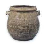 Water jar with handles with inlaid design, Mishima-garatsu type