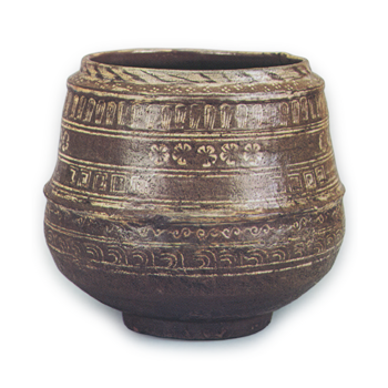 Water jar with inlaid design, Mishima-garatsu type