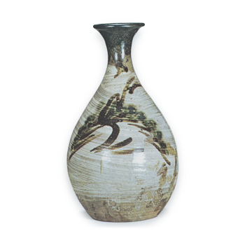 Wine bottle with brash-mark glaze, E-garatsu type