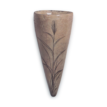 Hanging flower vase with miscanthus design, blue and white