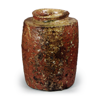 Shigaraki Tea caddy of katatsuki (angular shoulder) shape, known as "Haru-koma"