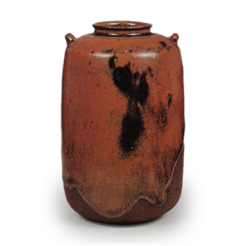 Tamba Tea caddy with two handles, known as "Ikuno"