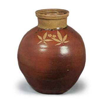 Tamba Large jar with leaf design