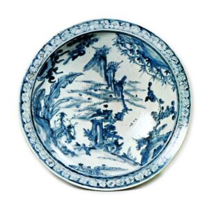 Large bowl with landscape design,