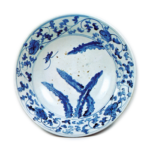 Large bowl with grass and butterfly design,