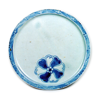 Dish with spiral flower design,