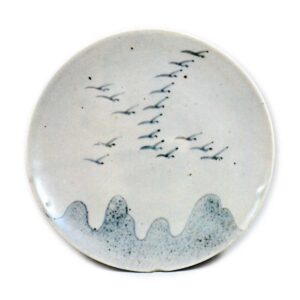 Dish with flying wild goose design,