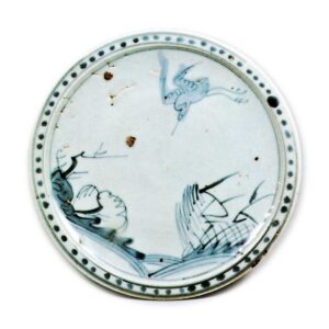 Dish with reed and heron design,