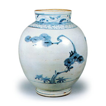 Jar with pine and bamboo design,
