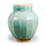 Small faced jar, celadon