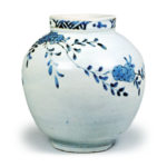 Jar with floral spray design,