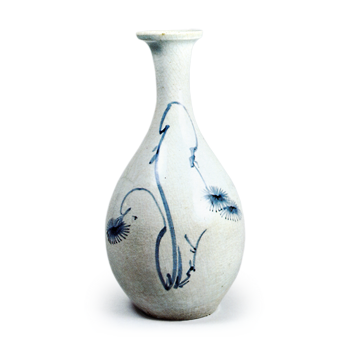 Wine bottle with pine-tree design,