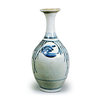 Wine bottle with design of network and roundels,