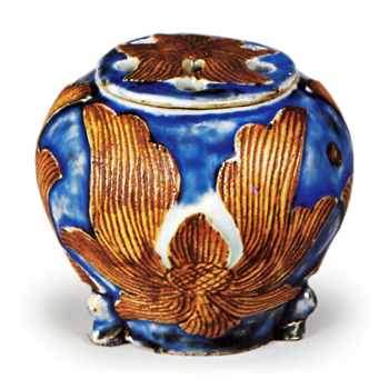 Incense burner with peony design,