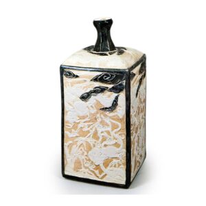 Square wine bottle with relief design of dragons and tigers,