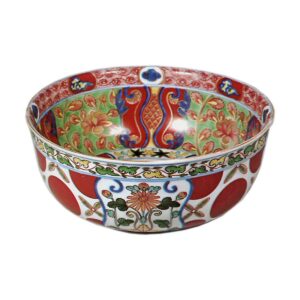 Bowl with three fruit design, enamelled ware