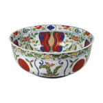 Bowl with three fruit design, enamelled ware