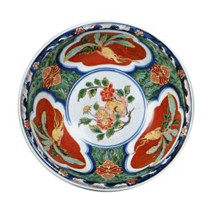 Bowl with radish design, enamelled ware