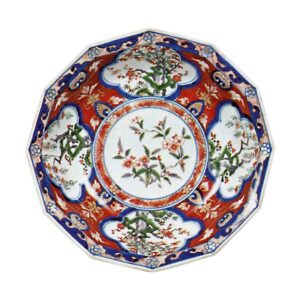 Bowl with floral spray design, enamelled ware