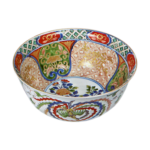 Bowl with peony design, enamelled ware