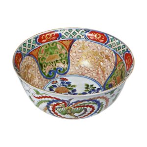 Bowl with peony design, enamelled ware