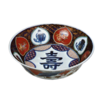 Bowl with character meaning "Congratulations", enamelled ware