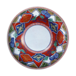 Dish with design of karahana (conventionalized) flowers, enamelled ware