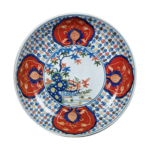 Large dish with design of trees and hand-rail, enamelled ware