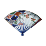 Dish with design of court lady, enamelled ware