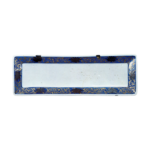 Rectangular dish with scrolling grass design, blue and white,