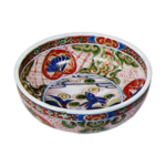 Bowl with seashore design, enamelled ware