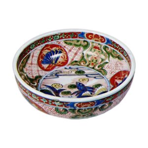 Bowl with seashore design, enamelled ware