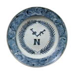 Dish with Dutch letter design, blue and white