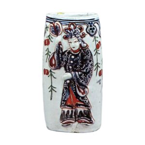 Hanging flower vase Chiness beauty design, enamelled ware